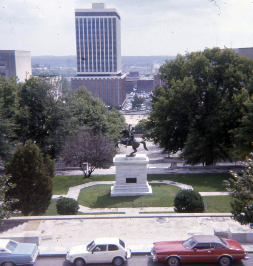 Andrew Jackson equestrian statue, Nashville, Tennessee, 1977