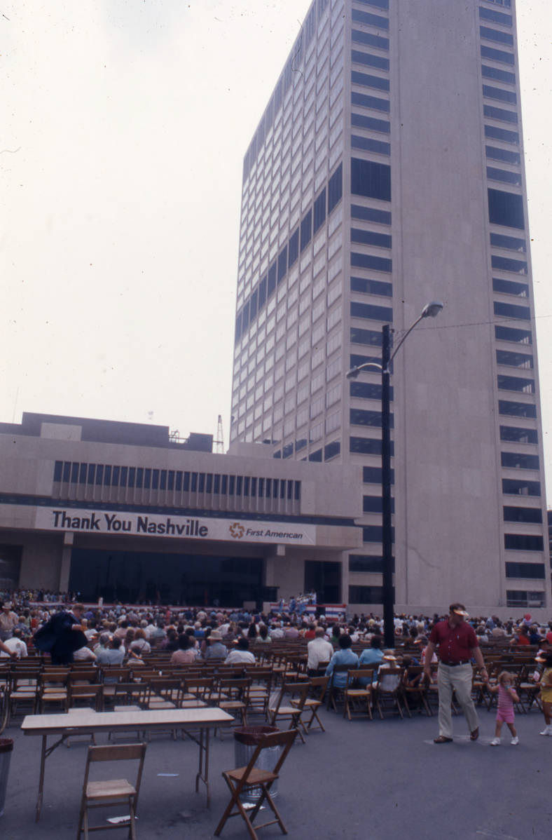 First American National Bank event in downtown Nashville, Tennessee, 1970s