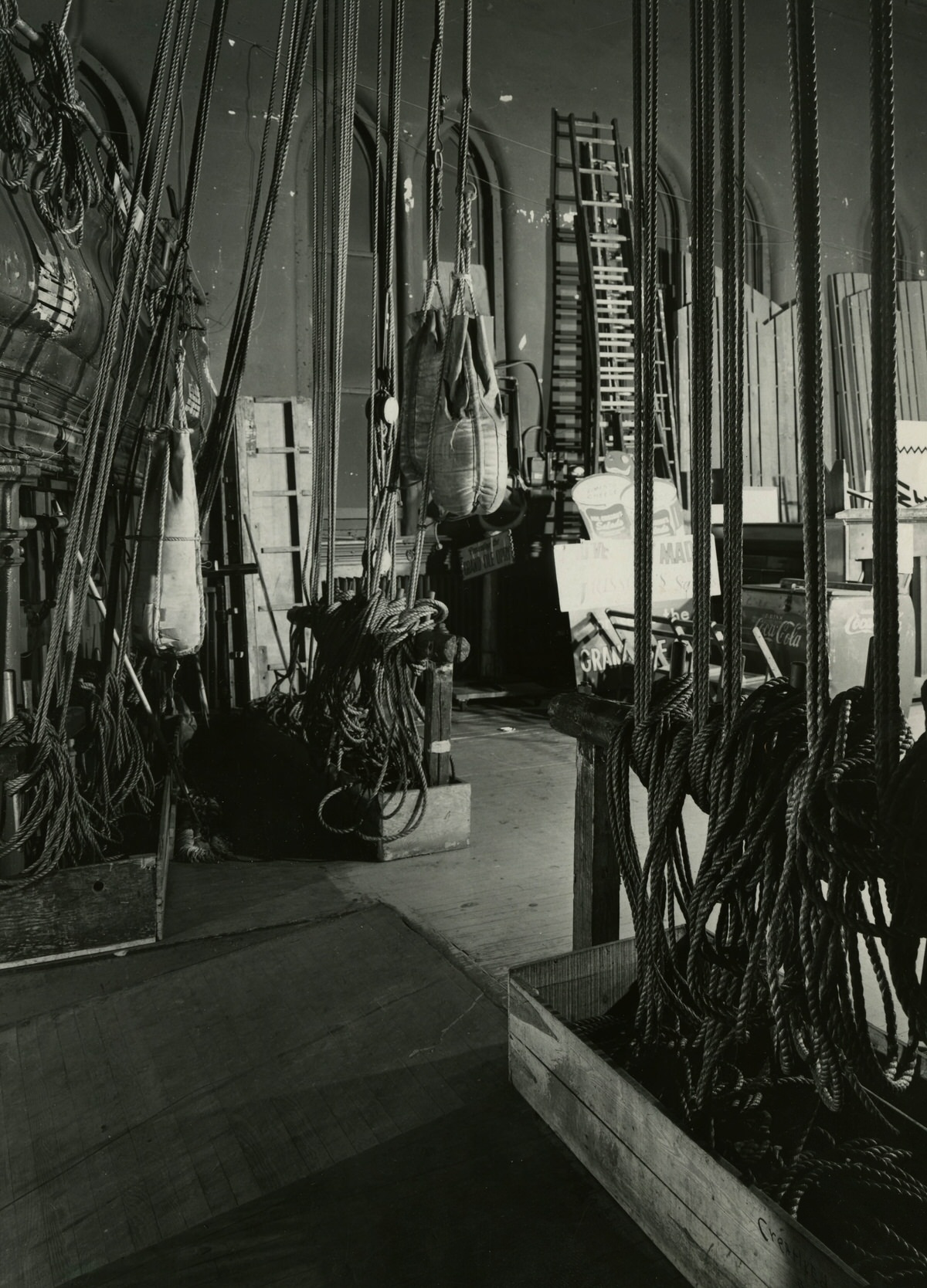 Ryman interior showing backstage, 1970