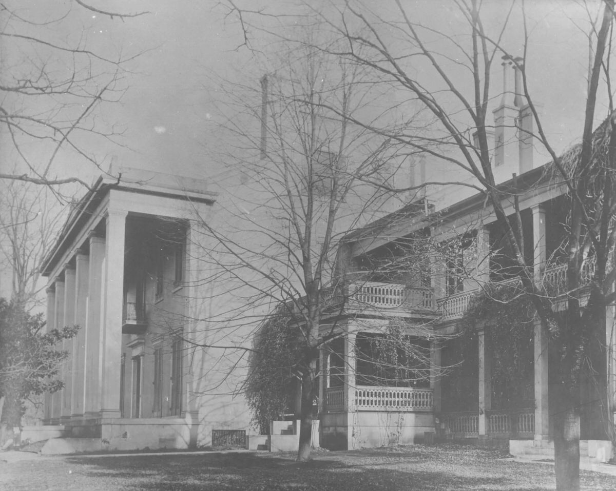 Belle Meade Mansion showing library porch, 1970s