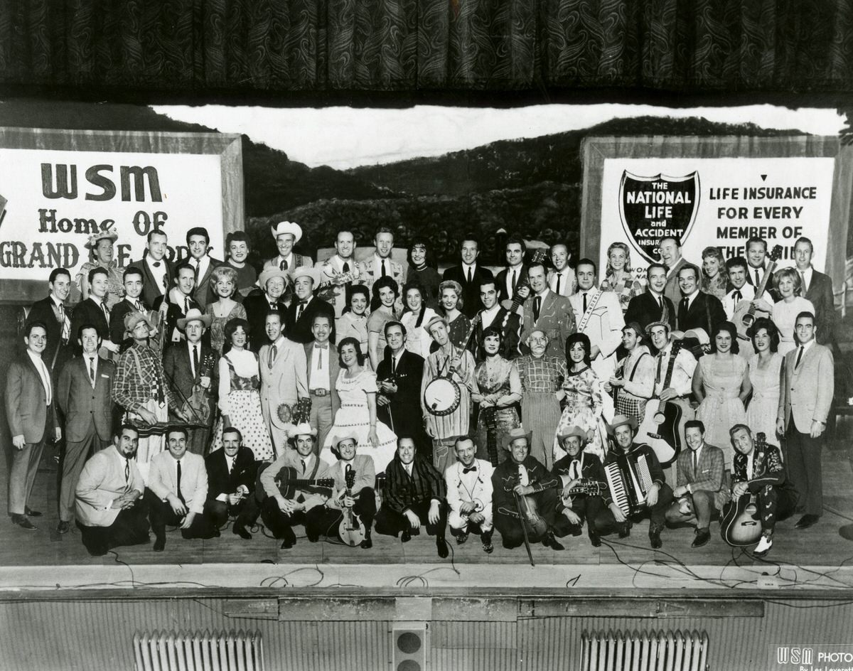 Grand Ole Opry cast on the stage of the Ryman Auditorium,1960s