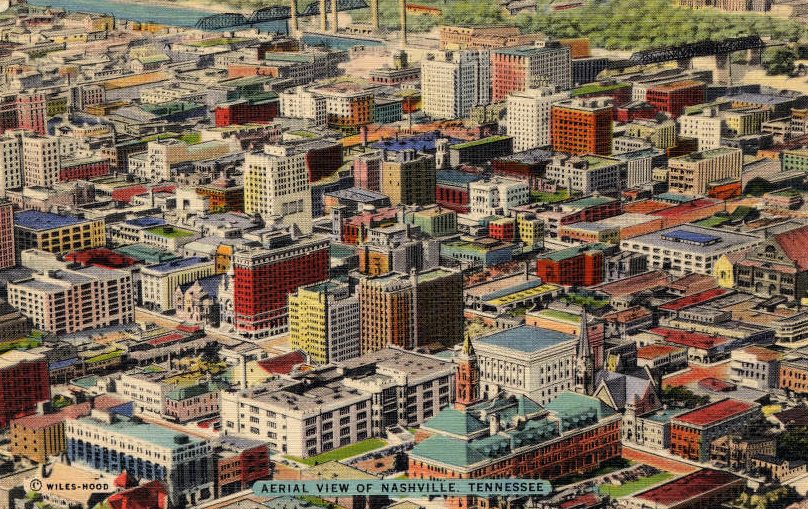 Aerial view of Nashville, Tennessee, 1940