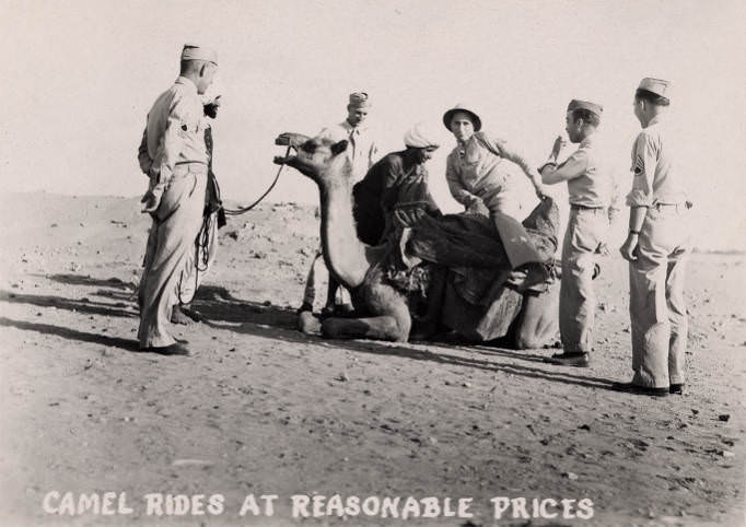 Camel rides at reasonable prices, 1943