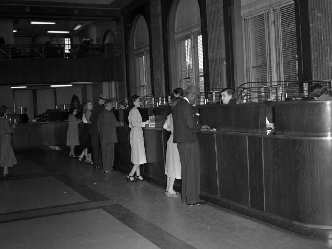Interior of Commerce Union Bank, Nashville, Tennessee, 1950