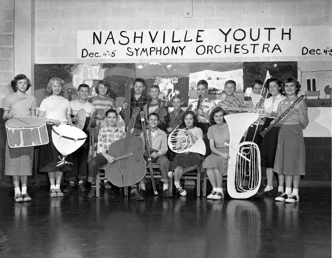 Nashville Youth Orchestra presents their instruments, 1951
