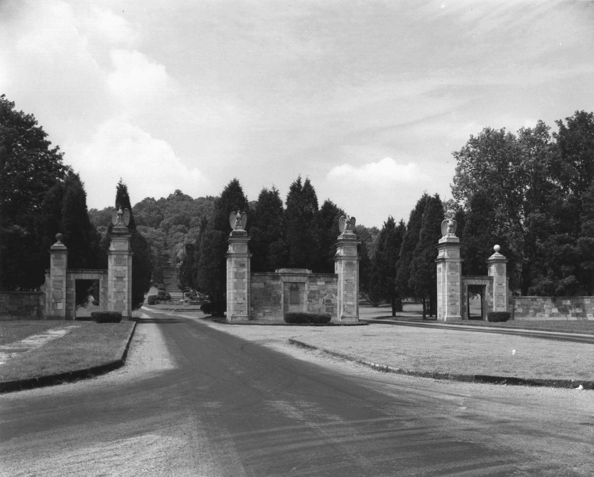 The main entrance to Percy Warner Park, Nashville, Tennessee, 1967