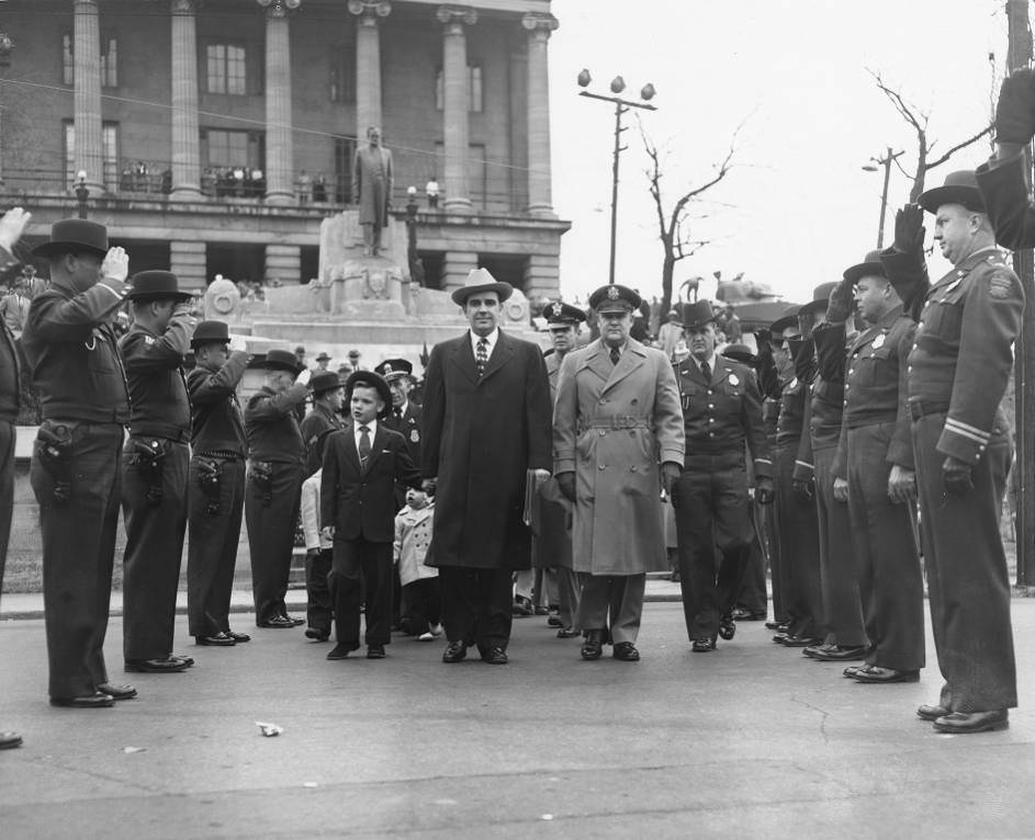 Tennessee Governor Frank Clement and son Robert, 1955