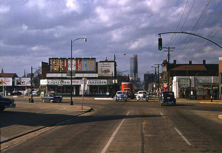 Street Scene, Fourth Avenue South at Lafayette Street, 1950s