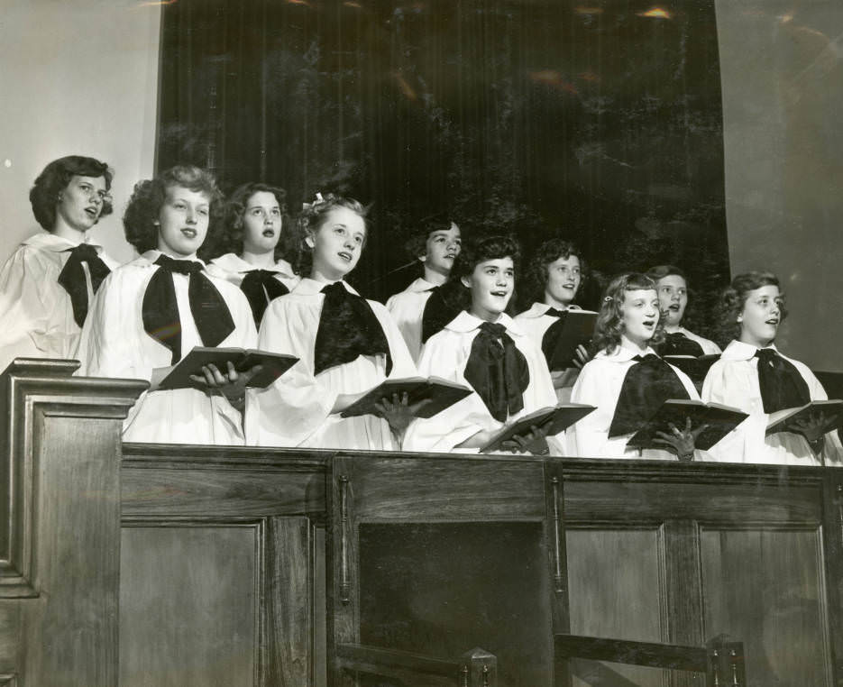 A group of junior choir members at Shelby Avenue Baptist Church, 1951