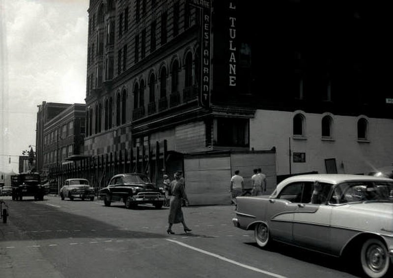 Tulane Hotel demolition in downtown Nashville, Tennessee, 1957