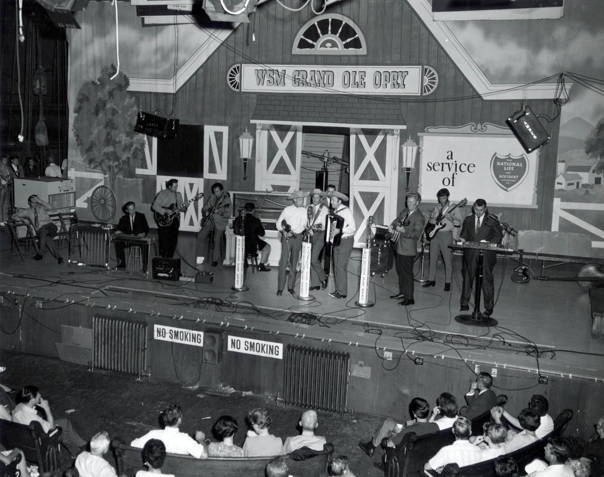 Grand Ole Opry cast onstage at the Ryman Auditorium, 1969