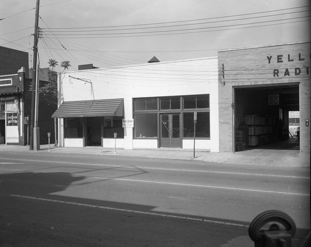 Vacant building at 116 Fourth Avenue South, Nashville, Tennessee, 1956