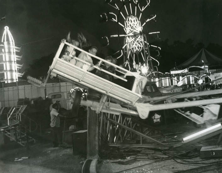 Amusement ride at the Tennessee State Fair, Nashville, Tennessee, 1969