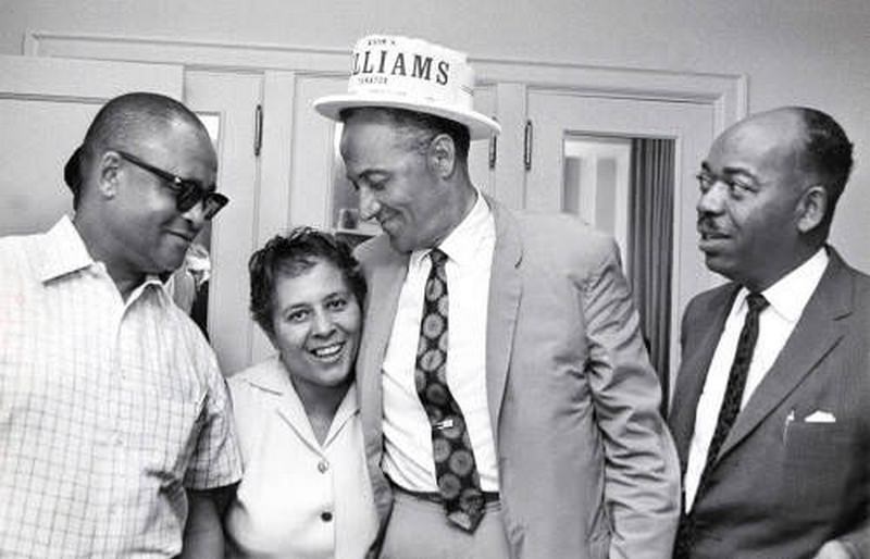 Avon N. Williams, Jr., and Marie Bontemps celebrate after Tennessee state Senate race, 1968