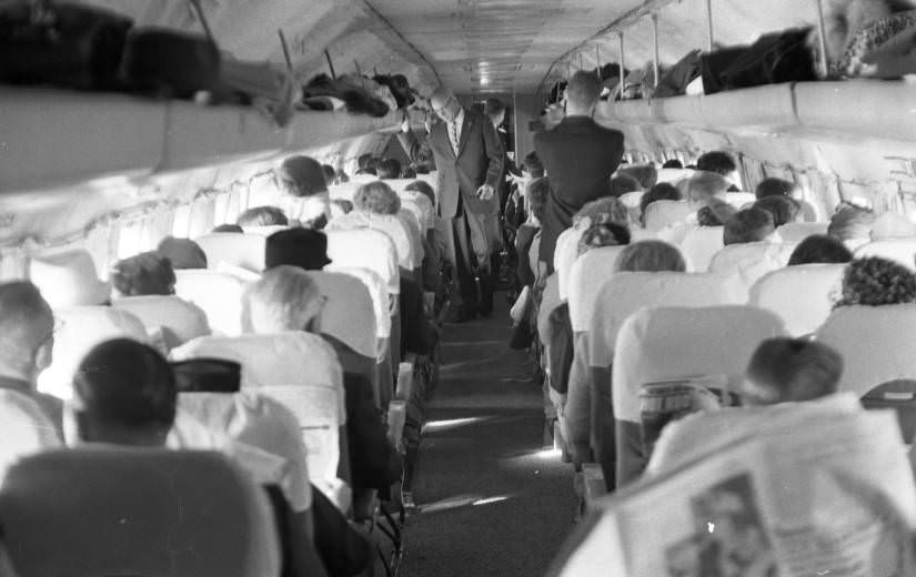 Capitol Airways flight to California, 1960s