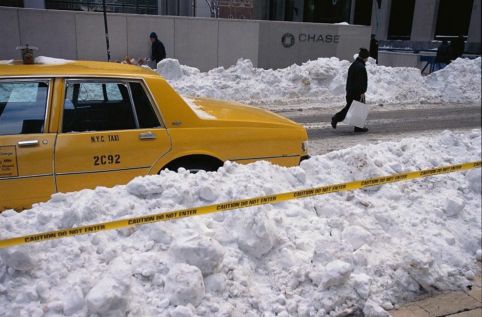 Taxi by Snow Bank