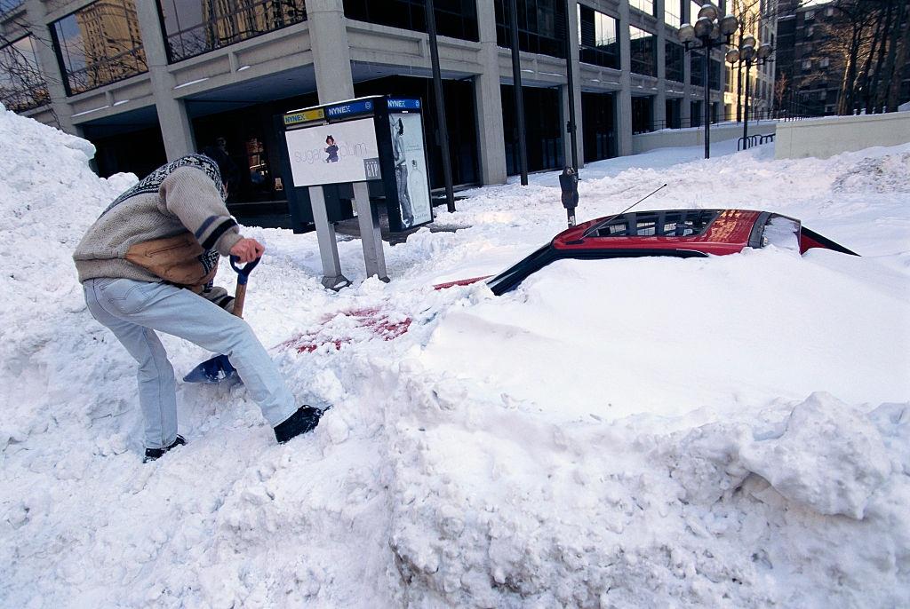 Digging out Car from Two Foot Snow Storm