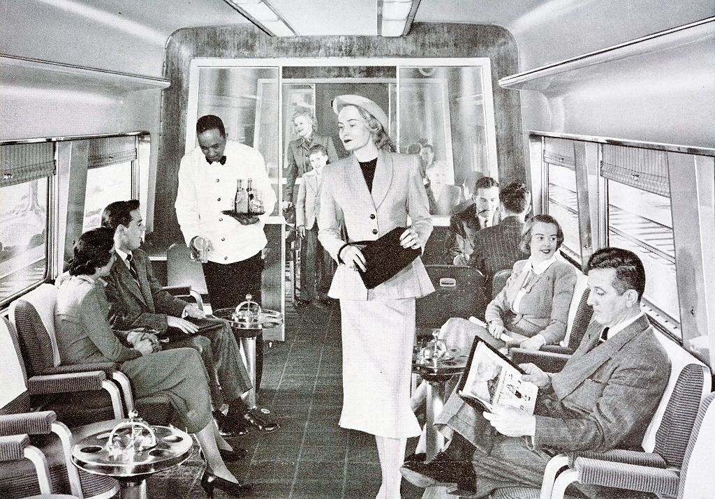 The Jeffersonian, a de-luxe streamliner (streamlined train) with Pullman sleeping cars that was introduced by the Pennsylvania Railroad in 1941.