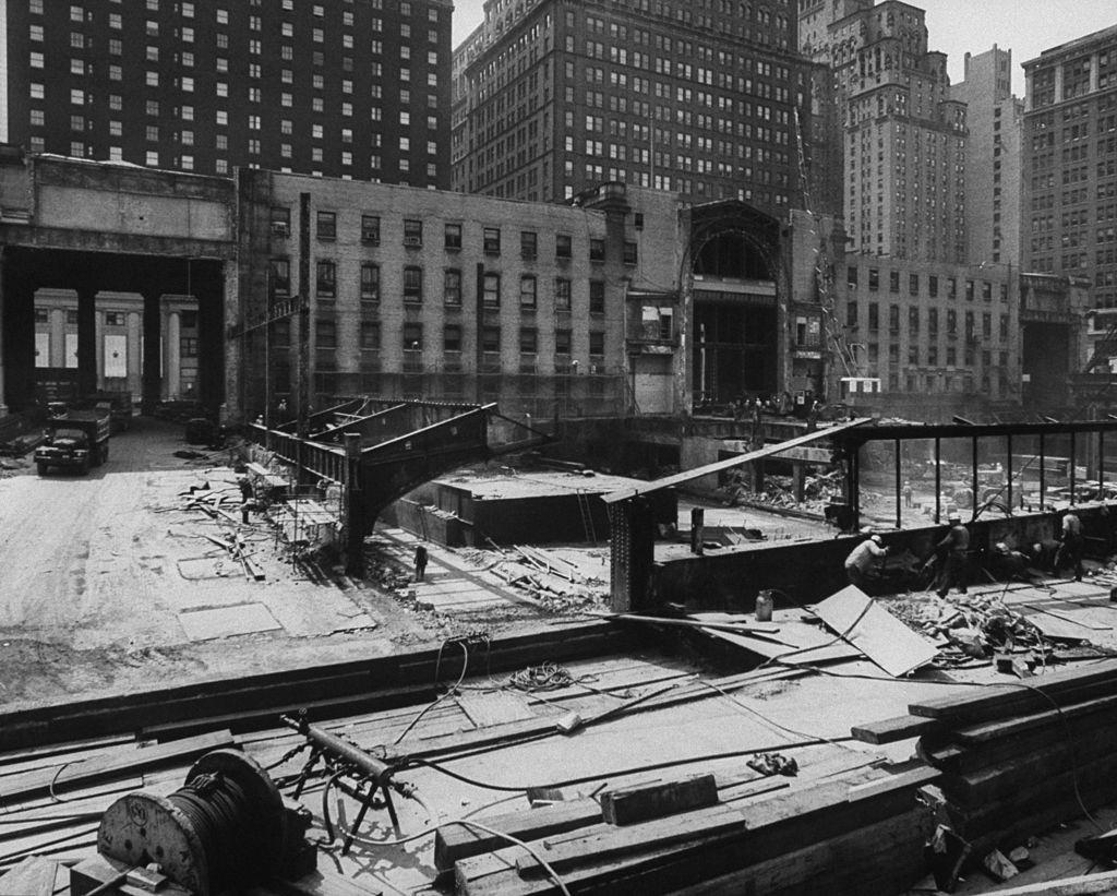Demolition of Penn Station during renovation of Madison Square Garden.
