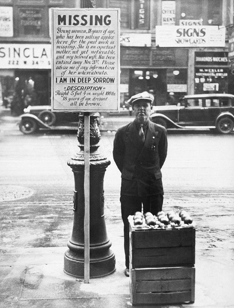 Man Selling Apples on 8th Avenue, 1930