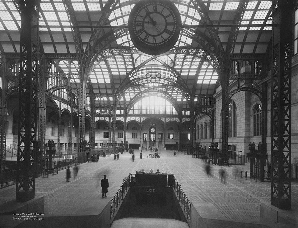 Interior main concourse of Penn Station (Pennsylvania Station), New York, 1911