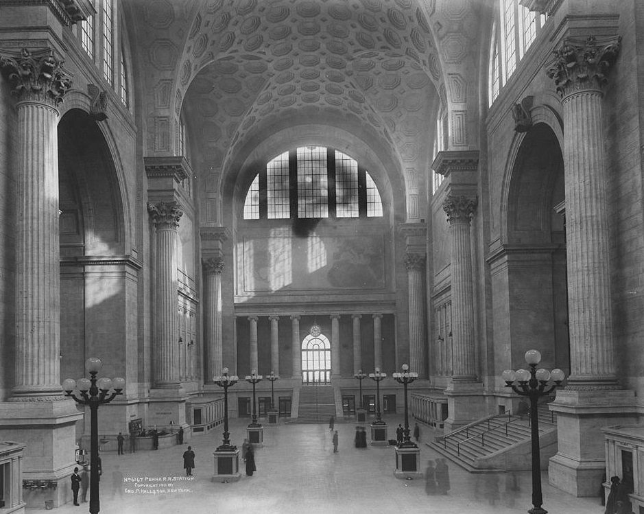 Interior Entry Hall & Ticket Office of Penn Station, 1911