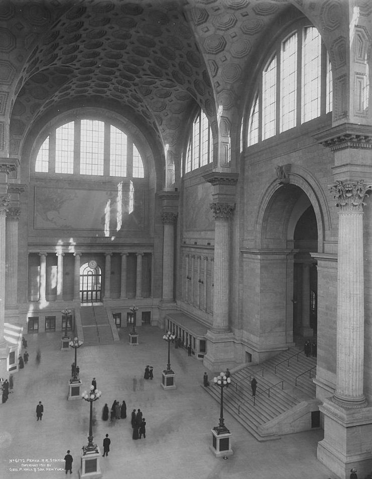 Interior Entry Hall & Ticketing Office of Penn Station, 1911