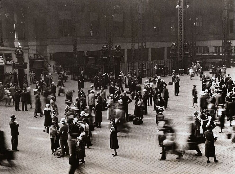 Passengers Waiting for Trains at Penn Station, 1910s