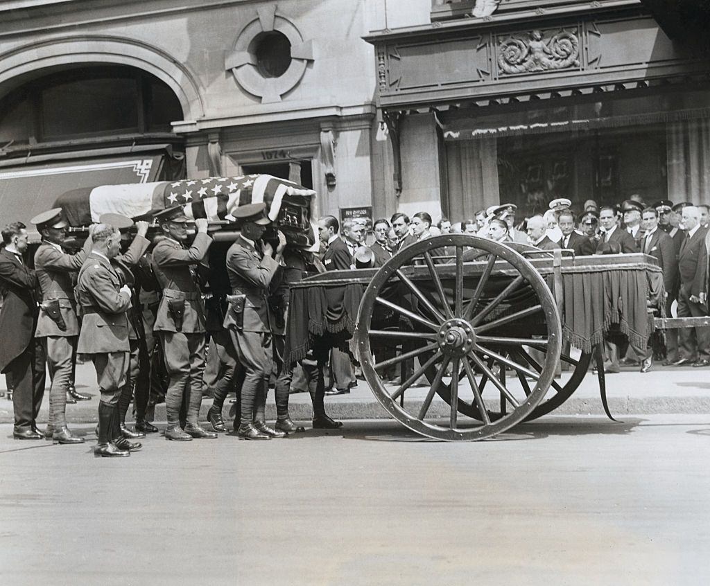 Soldiers Lifting Casket of Emilio Carranza