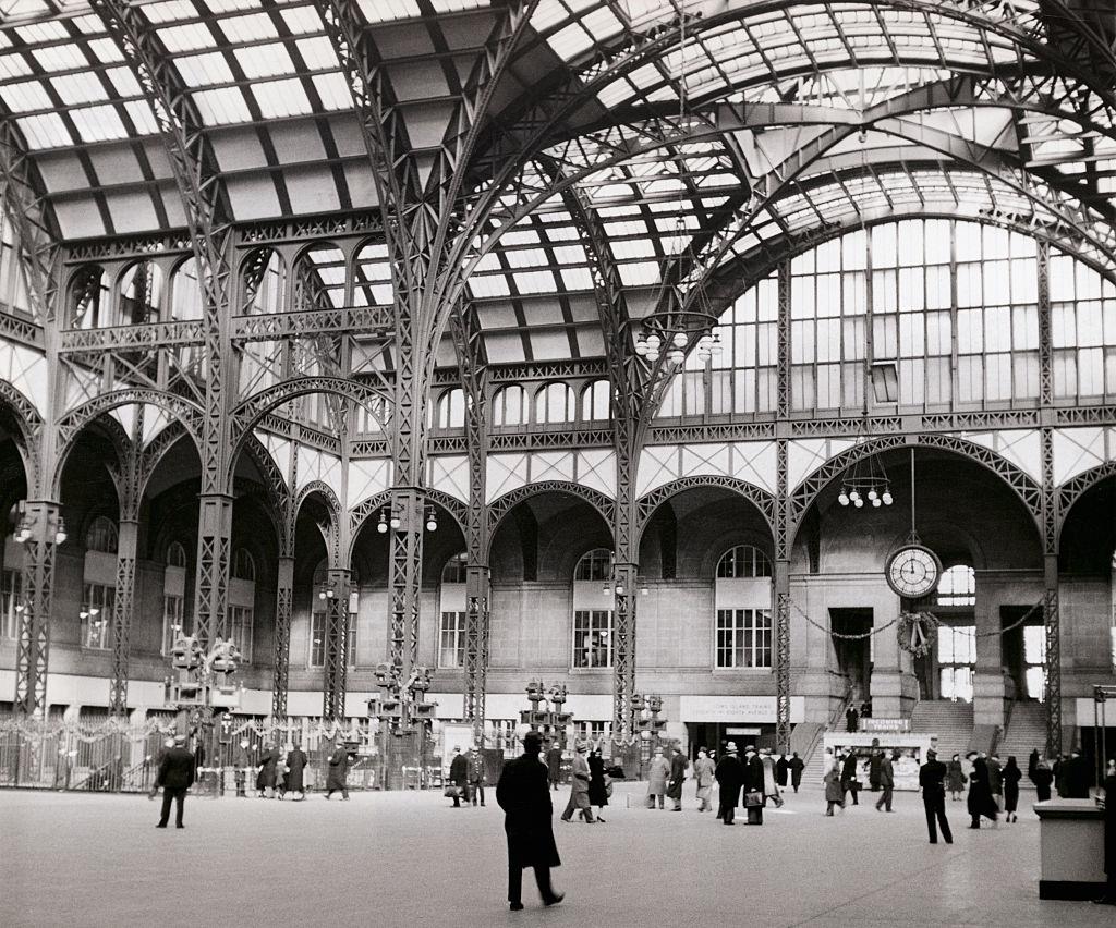 Interior View of Pennsylvania Railroad Station.