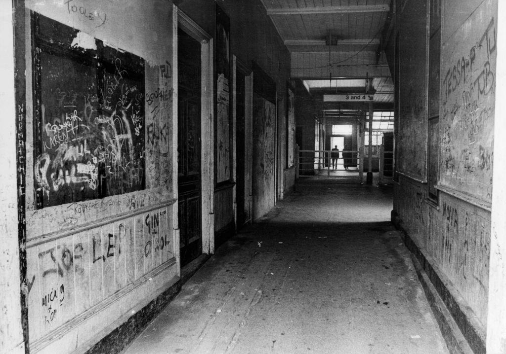 Graffiti at Heaton railway station, Newcastle upon Tyne, England, 10th July 1977.