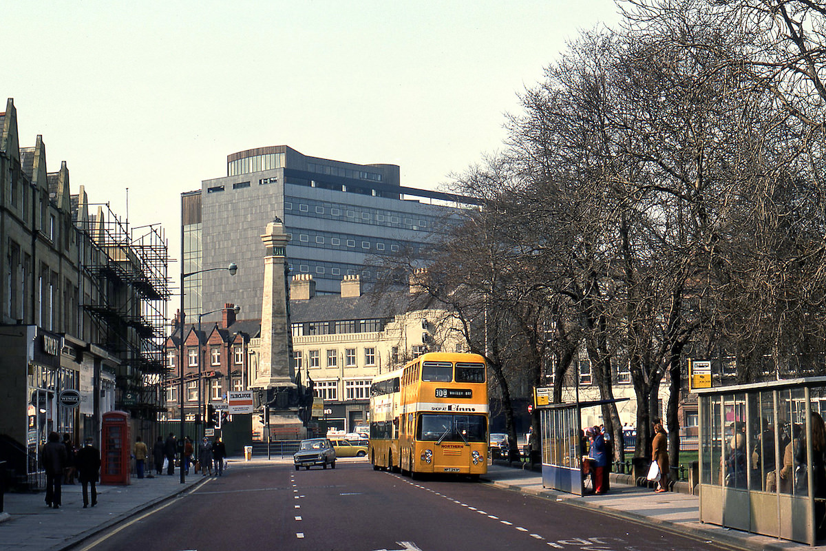 A 1976 view in Newcastle from St. Mary’s Place towards the Haymarket.
