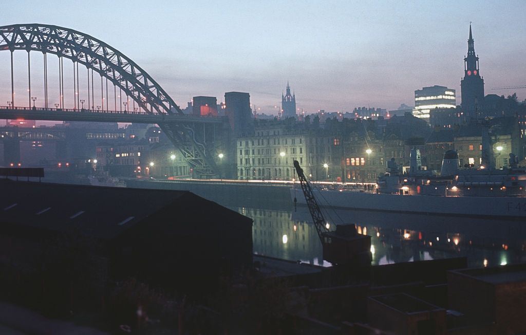 A view of the skyline including the Tyne Bridge, Newcastle, 1970.