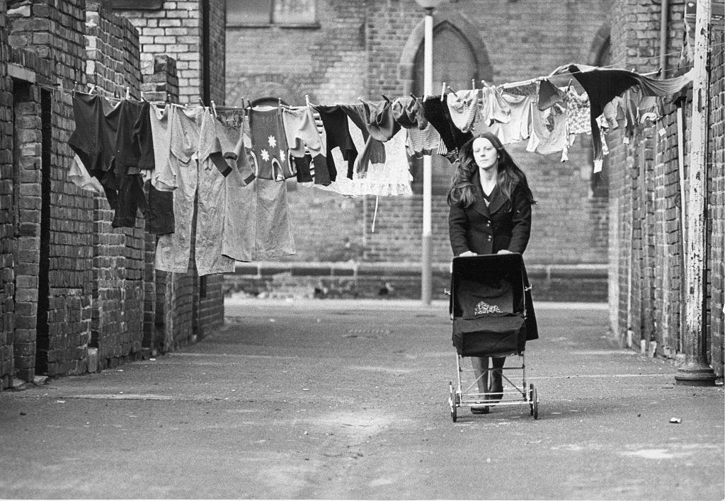 Washing day in St John's Street, Percy Main, 1970s