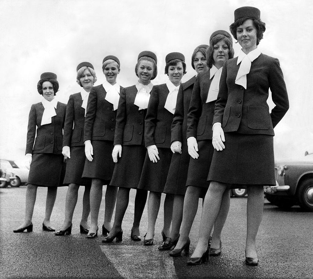 Passengers on the first Dan-Air flight from Newcastle Airport caught a glimpse of the service's new-look air hostesses, 1977