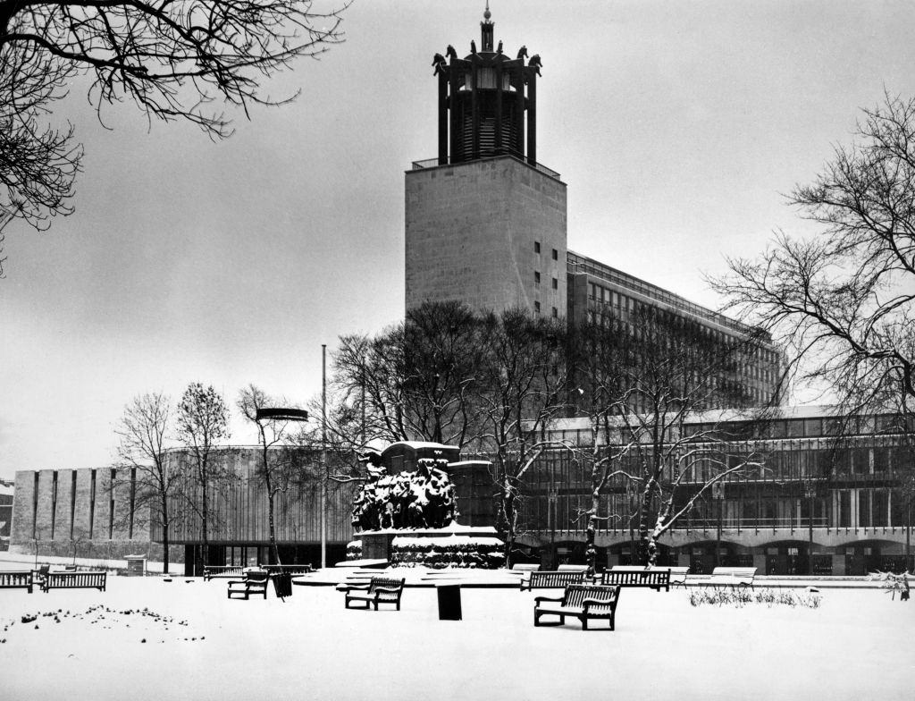 Newcastle Civic Centre, a local government building located in the Haymarket area of Newcastle upon Tyne, England, 30th January 1972.