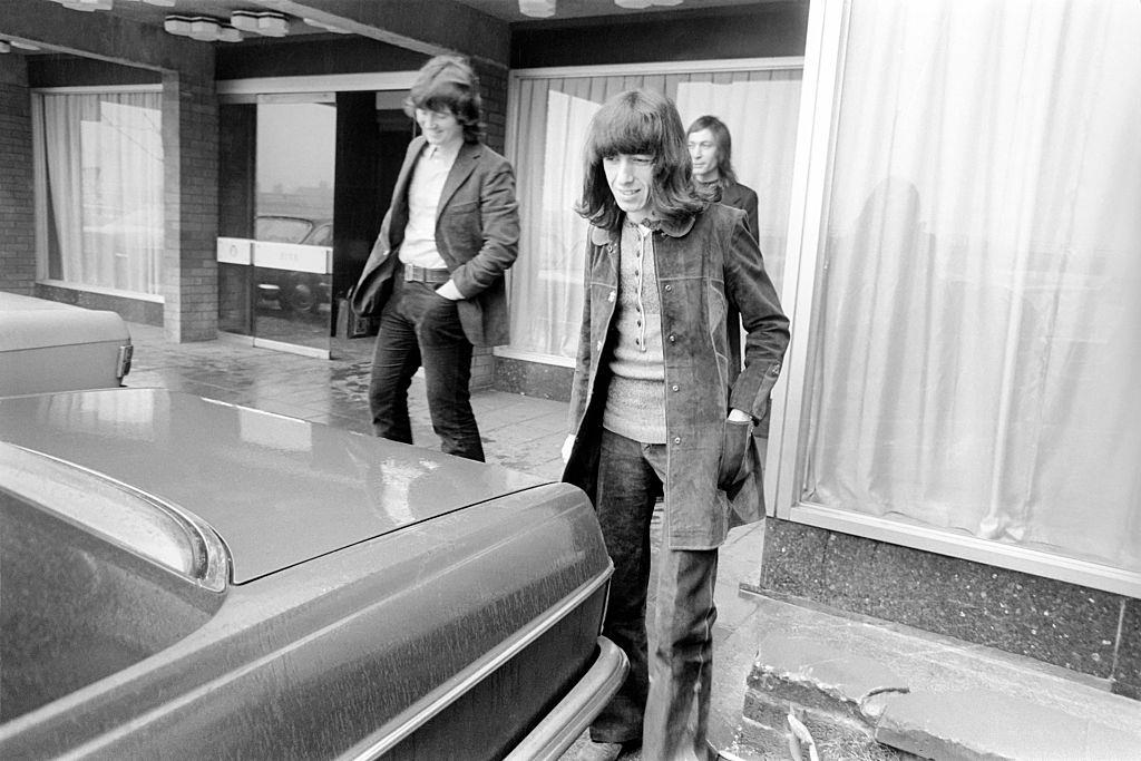 Rolling Stones: Bill Wyman and Charlie Watts at their hotel in Newcastle upon Tyne, 1971