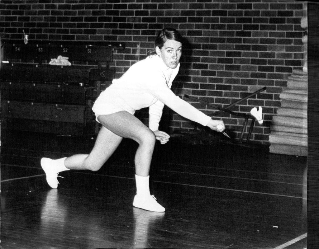 NSW Badminton championships at North Sydney Boys High.Helen Lennan, of Newcastle. August 01, 1970.