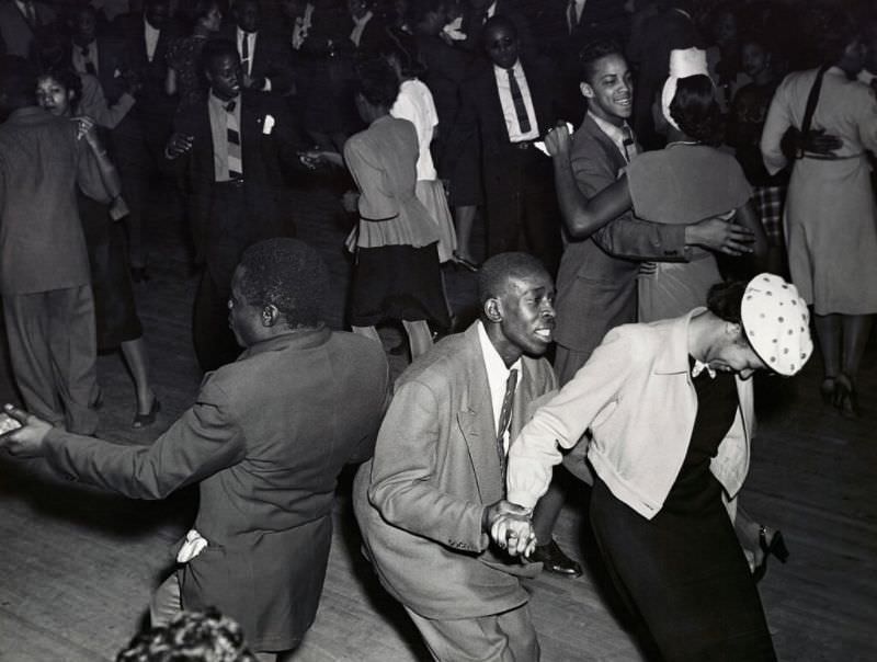 Couples dancing, 1940s.
