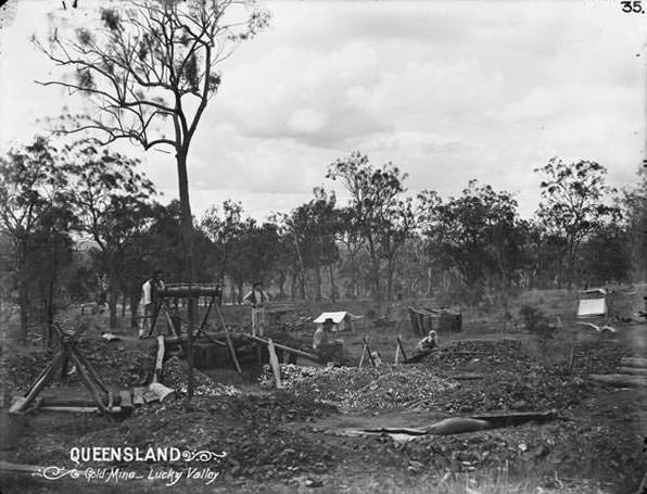 Gold mine, Lucky Valley. c.1897