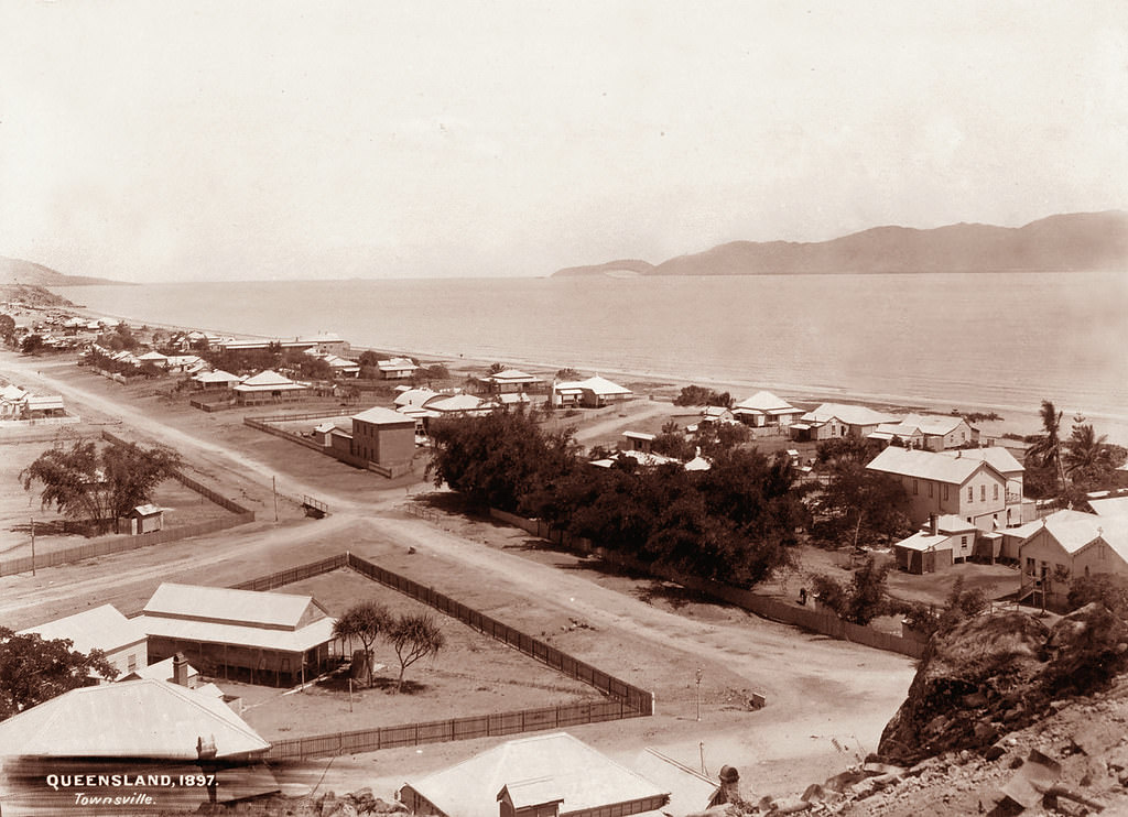 View of Townsville from Castle Hill looking up to Kissing Point, 1897