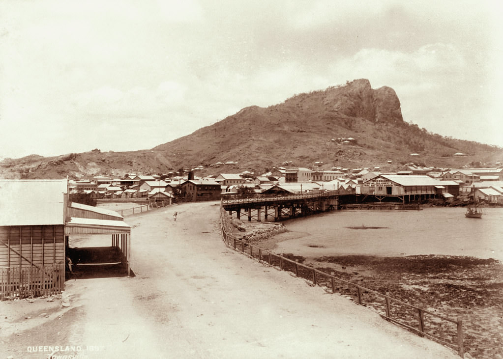 Castle Hill from across Ross River, Townsville, 1897