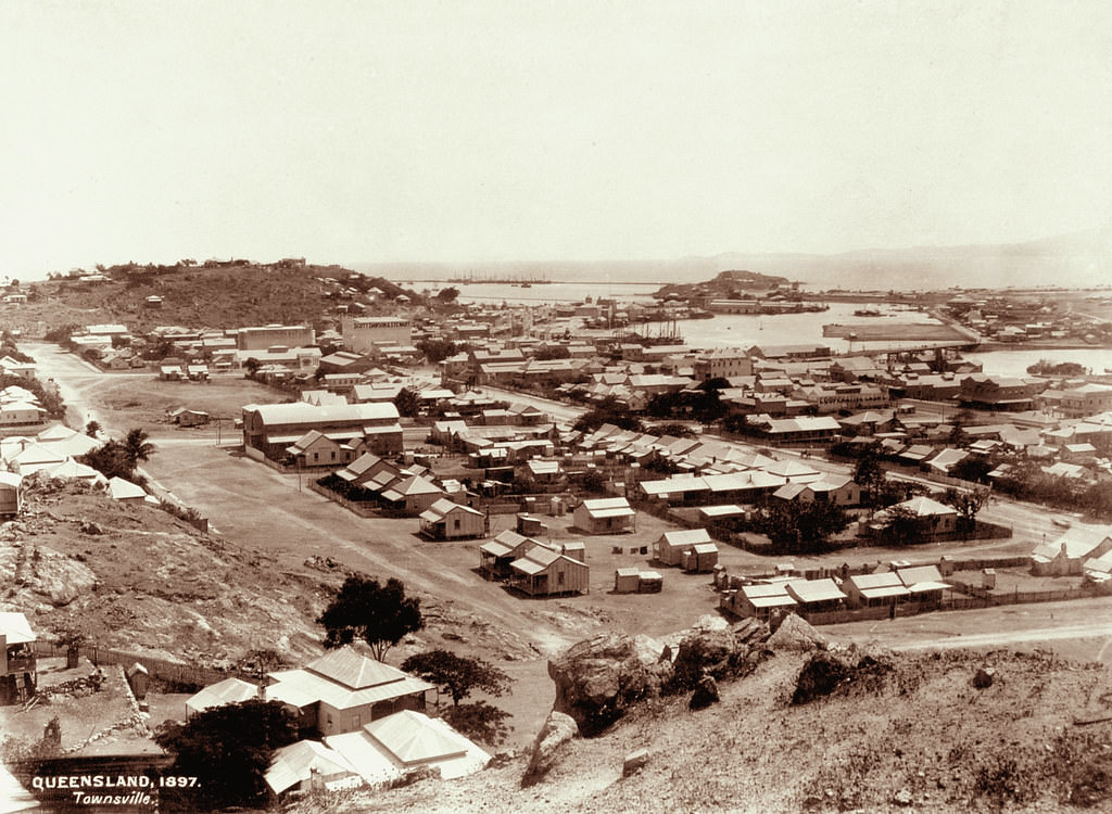 Looking eastwards from Castle Hill, Townsville, 1897