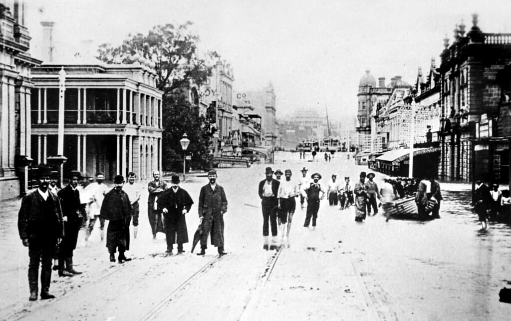Queen Street, Brisbane during the 1893 flood