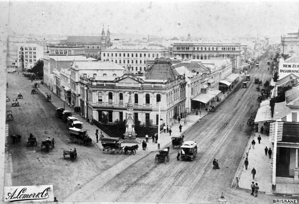 Traffic Journeying Down Queen and Eagle Street in Brisbane, 1880