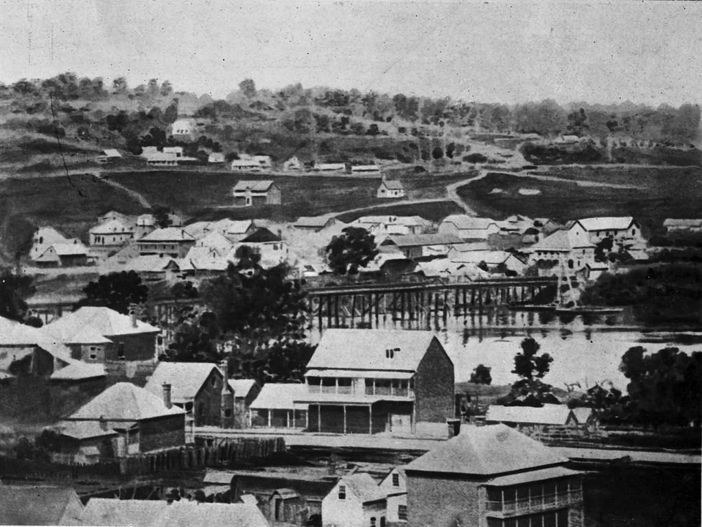 View of South Brisbane and Highgate Hill, 1870s