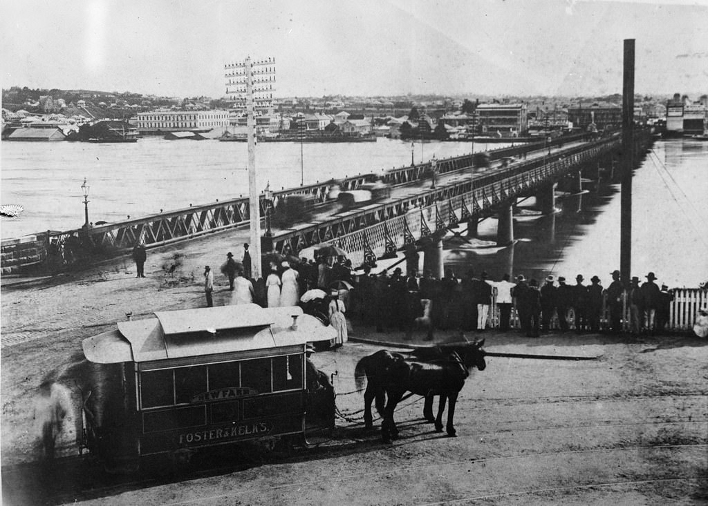 Victoria Bridge, Brisbane, 1890s