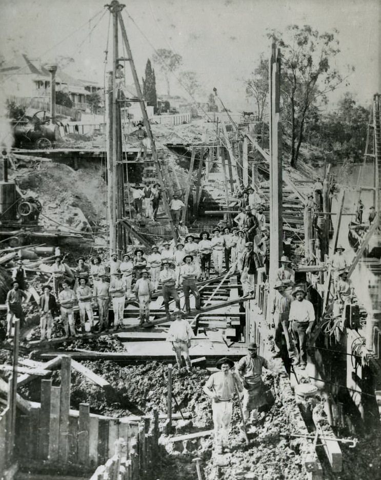 North Quay - Repairing wall on River Bank 1889