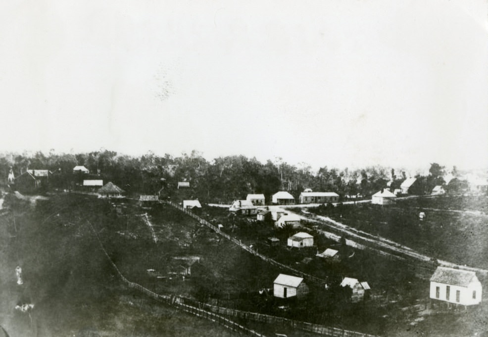 View of Upper Edward and Leichardt Streets 1862