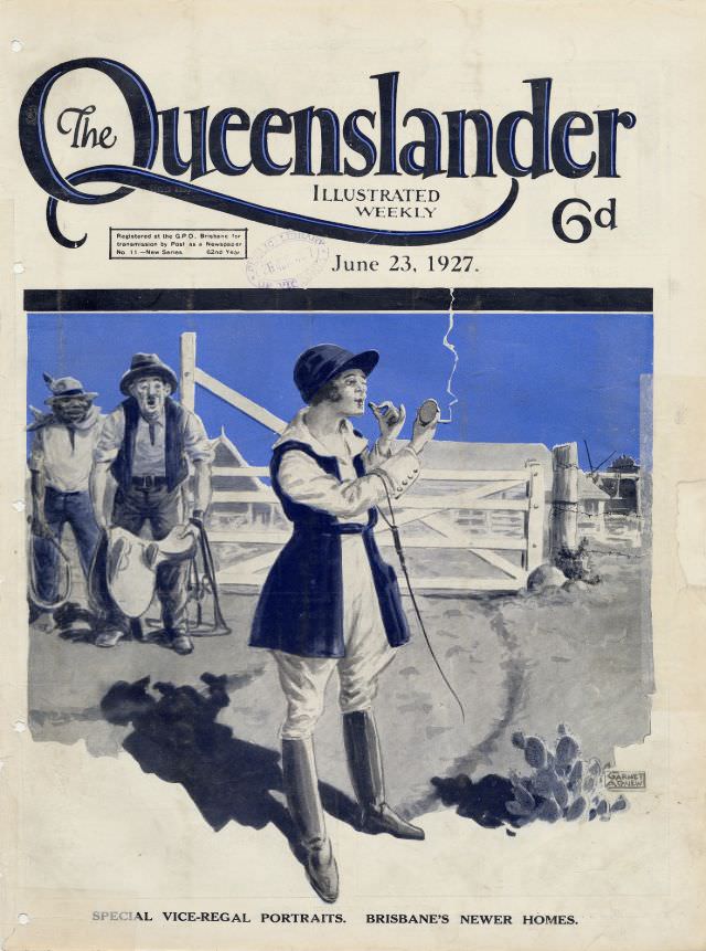 Illustrated front cover from The Queenslander, June 23, 1927